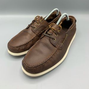 Cole Haan Grand OS Men's Sz 10.5M Brown Leather Boat Shoes Slip Resistant Rubber
